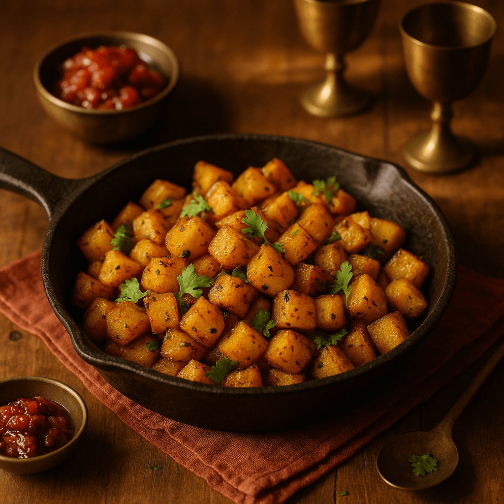 Garlic-Infused Crispy Potato Fry